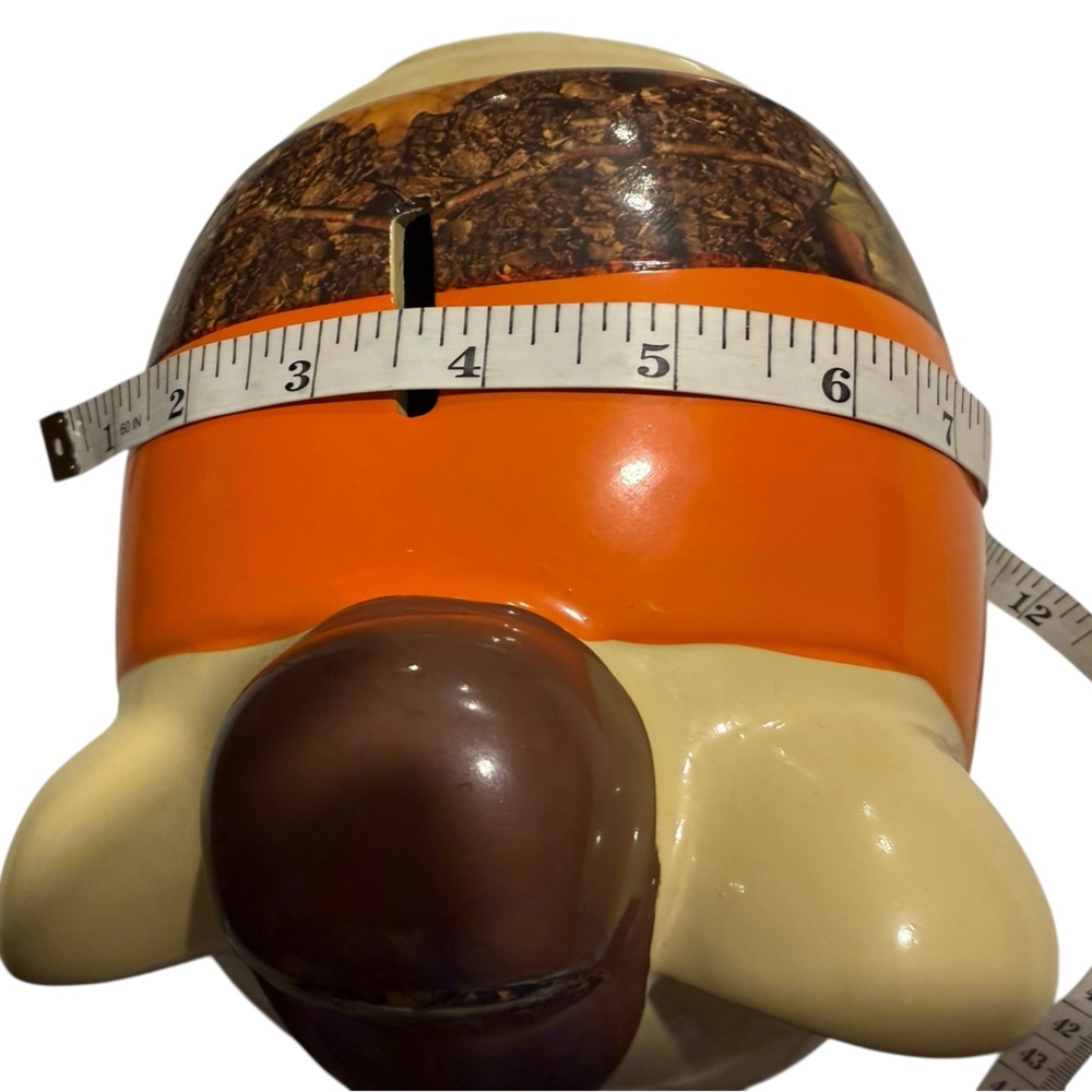 Large Piggy Bank with Mossy Oak Camo Hat and Orange and Camo Clothing. F.A.B. NY - Picture 11 of 13